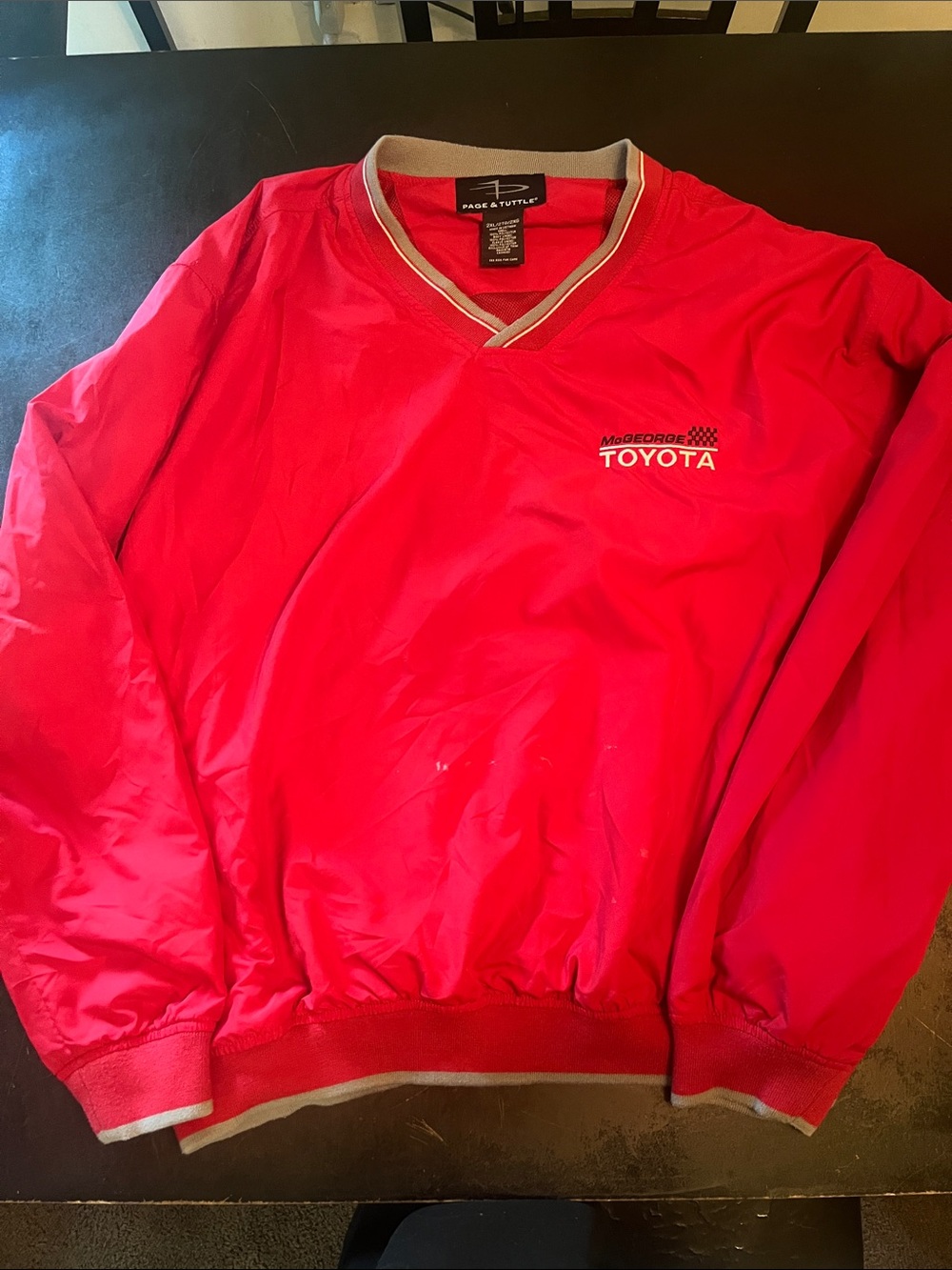 Toyota Men's Red V-Neck Pullover Sweater